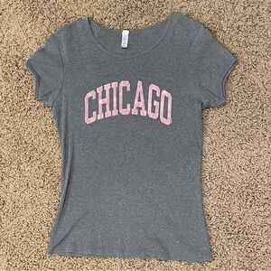 Glitter Chicago Spell-out Tee